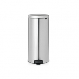 NewIcon Pedal Bin, Fingerprint Proof Matt Steel, 30L