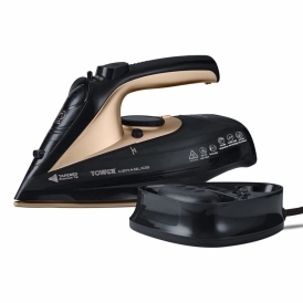 T22008BKG CeraGlide Cordless 2400W Steam Iron with Ceramic Soleplate, Black & Gold