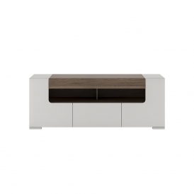 Toronto Tv Cabinet, 1400, White & Black Matt
