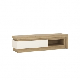Lyon TV cabinet, 1300, Riviera Oak & White High Gloss