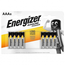 Alkaline Power AAA Batteries, Pack of 8