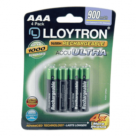 AAA Ni-MH 900mAh, Rechargeable Batteries, Pack of 4
