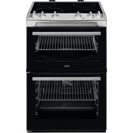 CCX6501ACM 5000 Series 60cm Ceramic Electric Cooker with Double Oven, Stainless Steel