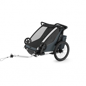 THCH10201039 Chariot Cross 2 Double Child Carrier, Slate Grey