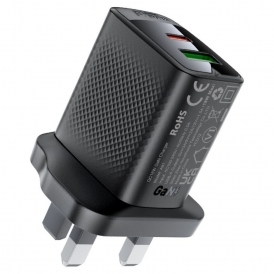 Fast Charge Wall Charger A99 PD30W (1xUSB-C + 1xUSB-A) UK, Black