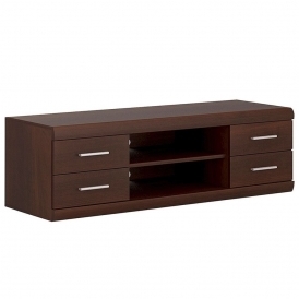 Imperial Wide 4 Drawer, 1400 TV Cabinet, Dark Mahogany Melamine