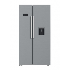 HPG26583WXP4UK E Energy Rating, Dual No Frost, 588L Non Plumbed American Fridge Freezer, Silver