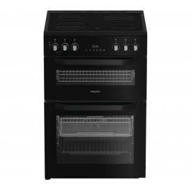 HDE6VDCASB1 60cm Freestanding Electric Ceramic Cooker, Double Oven, Black