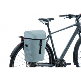 Acid 15L Compact Bike Pannier with Shoulder Strap and Rain Cover, Grey