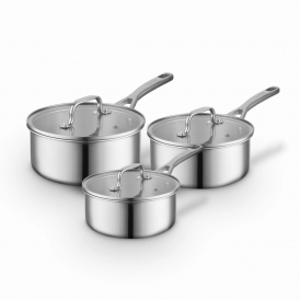 Core TriPly 3 Piece Saucepan Set, Stainless Steel