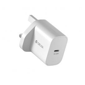 30W GaN USB-C Charger, White