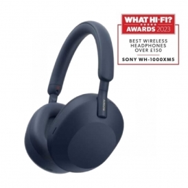 WH-1000XM5 Wireless Auto Noise Cancelling Optimizer, Crystal Clear Hands-Free Calling, On Ear Headphones Blue