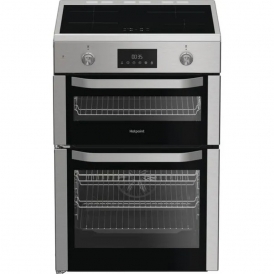 HDE6IDC2X 60cm Electric Cooker with Double Oven, Induction Hob, Multiflow, Inox