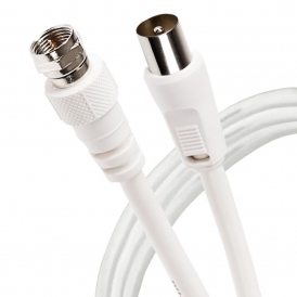 F Type Male to RF Male TV Aerial Coax Cable 2m