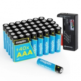 AAA (x40) Batteries with Battery Tester
