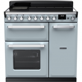 ESDL90EIPMSBCM1 Estel Deluxe 90cm Induction Range Cooker, Misty Blue & Chrome