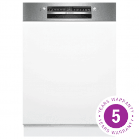 SMI2HTS06G Series 2, 13 Place Setting, C Energy Rating Semi Built-In 60cm Dishwasher, Brushed Steel